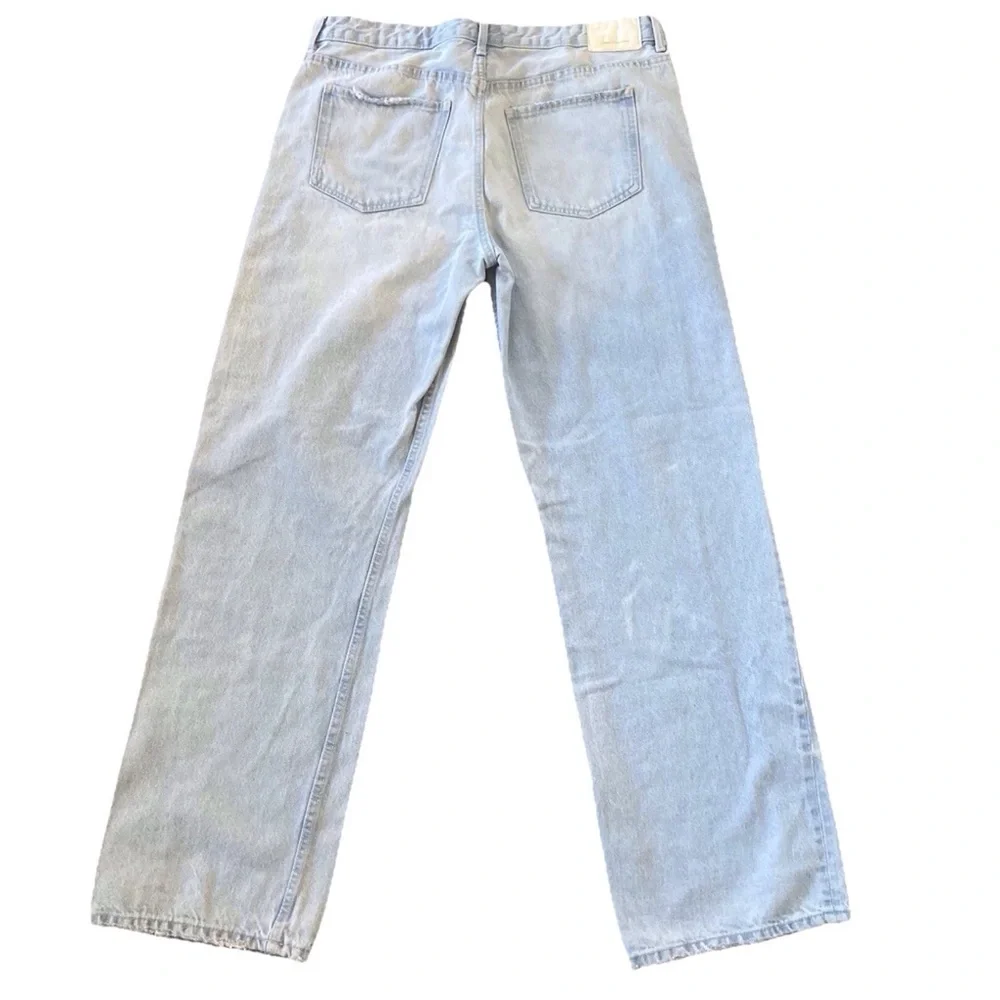 Bershka Loose Fit Straight Leg Light Wash Jeans, Women’s size 10 - Picture 3 of 14